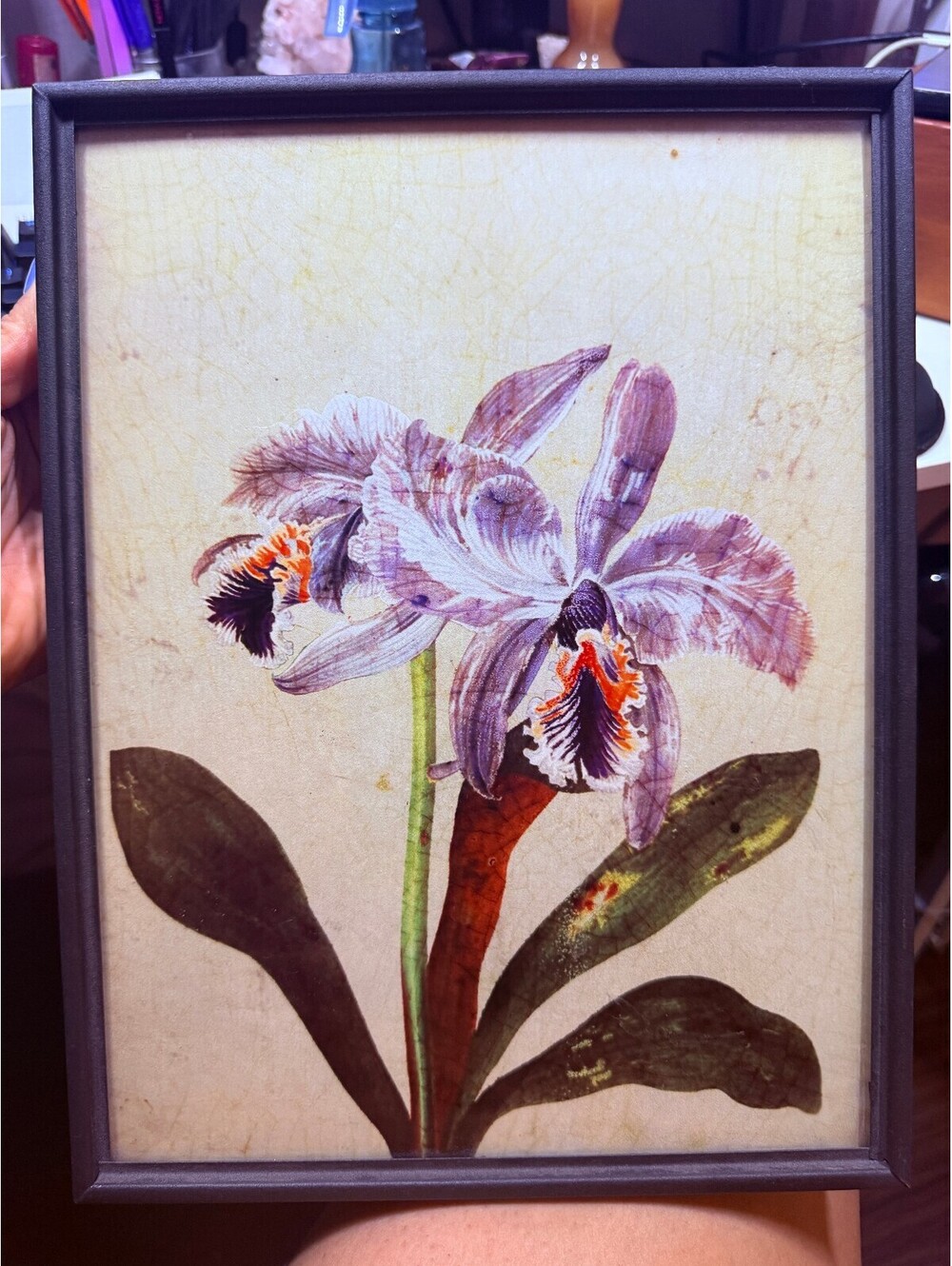 black framed glass print art